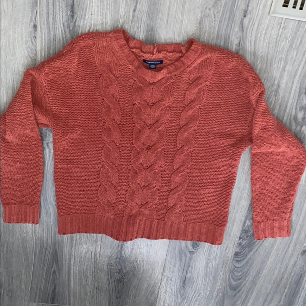 American Eagle rust chenille sweater